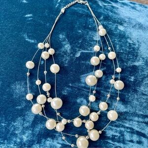 Faux pearl necklace